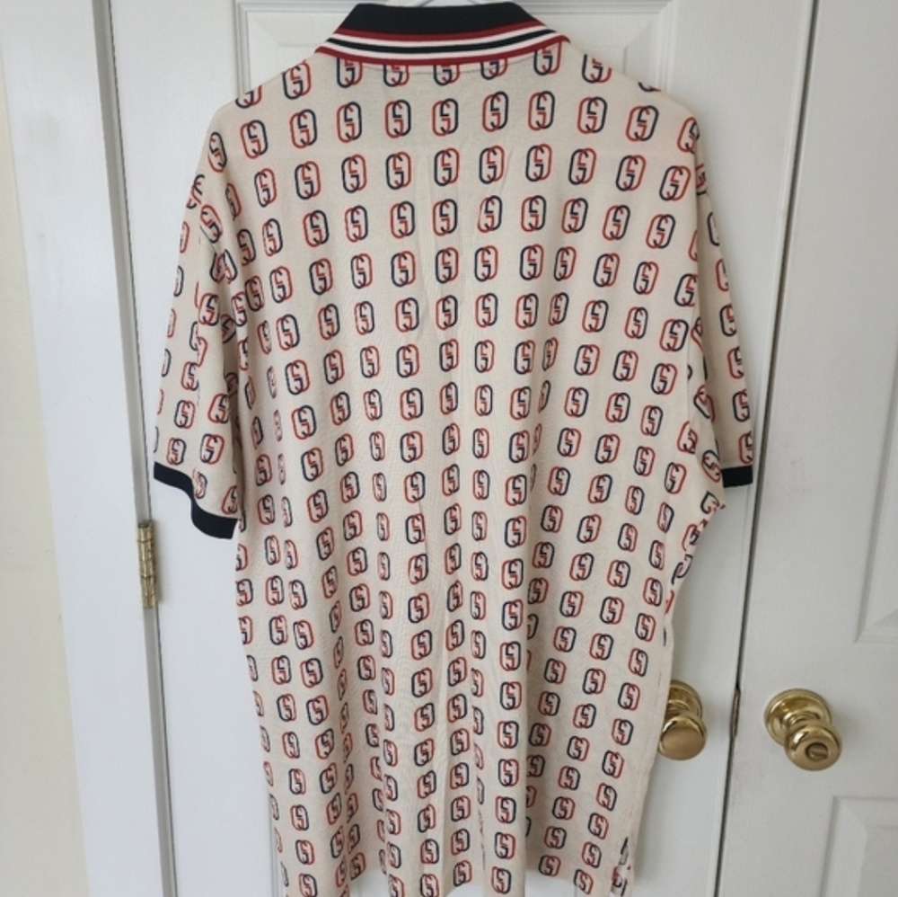 Gucci Logo Print Cotton Pique Polo Shirt - Picture 5 of 9